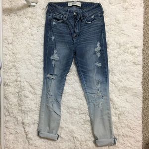 cropped ripped abercrombie jeans